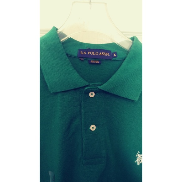 U.S Mens Luxury Feel Polo Shirt Hunter Green Size Large Polo ASSN